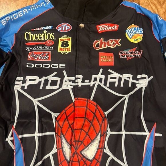 New Spider-Man 3 Design Windbreaker Jacket L,XL NASCAR Petty Racing Mac Tools - Picture 2 of 3